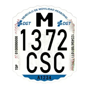Matrícula DGT patinete eléctrico homologada | Placa identificativa VMP