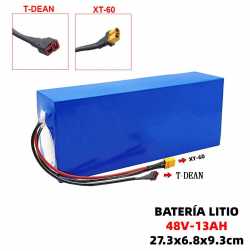 Batería de litio 48V-13Ah marca KAI RI (conector XT-60 + conector JST 2pin) compatible con patinete eléctrico
