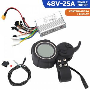Kit controladora JP + display Panda + cable 48V-25A sin sensor Hall
