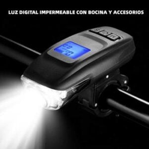 Luz digital impermeable con bocina y accesorios para scooter y bicicleta eléctrica