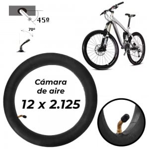Cámara de aire 12" x 2.125 - 45º 70º para bicicleta scooter eléctrico