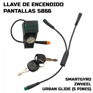 Llave de encendido pantallas S866 SmartGyro / Zwheel / Urban glide (5 PINES)