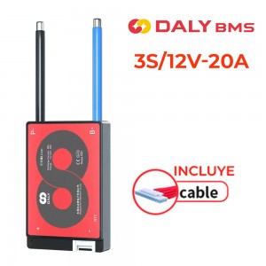BMS DALY 3S/12V-20A sistema gestión para baterías de litio + cable incluido