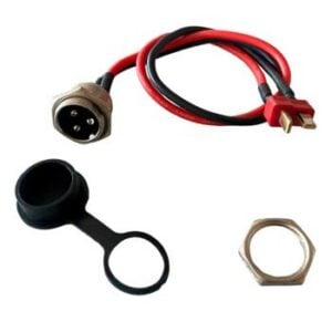 Conector toma de carga 3 pines + conector rápido + tapa goma + arandela compatible con Skateflash Z-Wheel Scooter