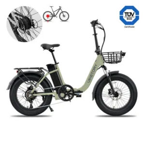 Bicicleta Eléctrica GRANIT Fatbike Plegable Verde Jade