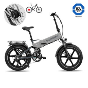 Bicicleta Eléctrica BRAVE Fatbike Plegable Gris