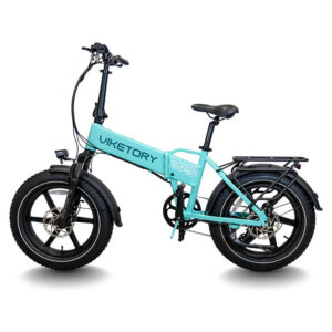 Bicicleta Eléctrica Fatbike Plegable LITHOR Turquesa