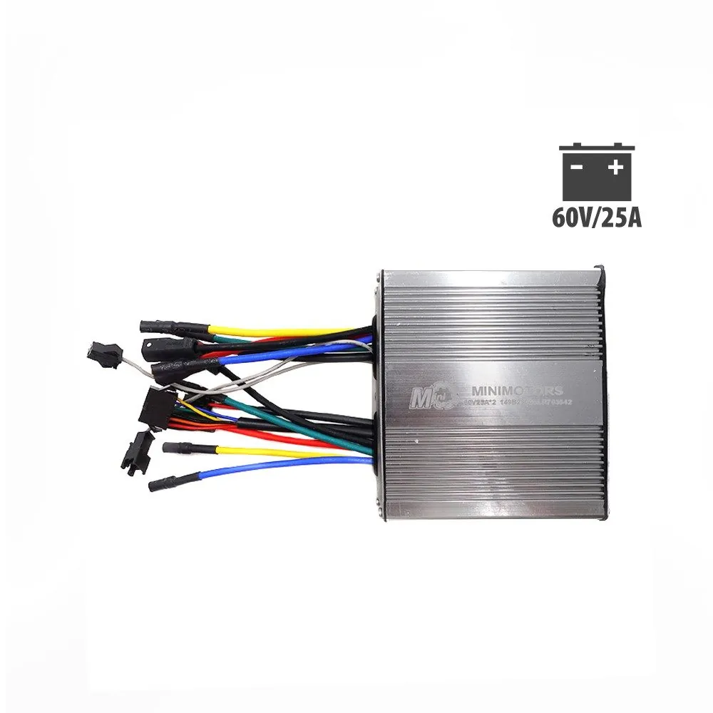 Controladora Minimotors 60V 25A x2 compatible con patinete eléctrico Rovoron R7 para sustituir una unidad electrónica averiada