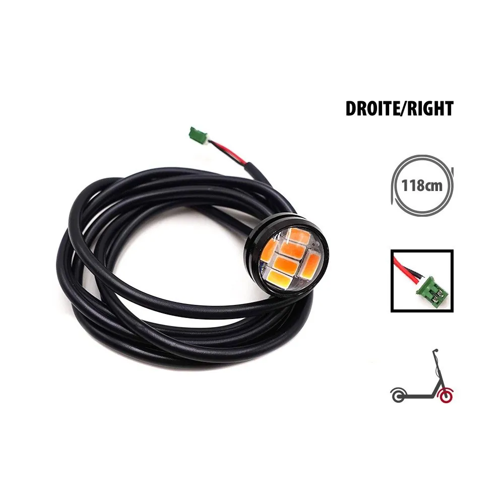 Intermitente delantero derecho compatible con patinete eléctrico Rovoron R7 para sustituir una luz de giro averiada o dañada