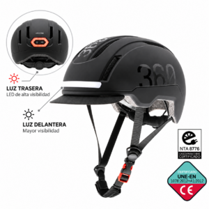 Casco COVEX Urban Negro con Luz Homologado DGT